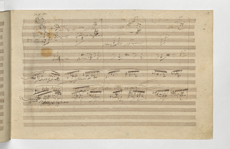 La pagina 12 della Nona Sinfonia di Beethoven